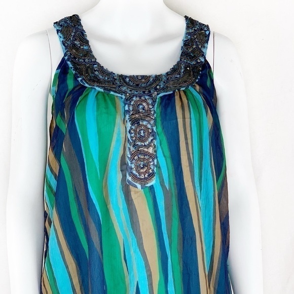 EUC-JACQUELINE Riu Beaded Detail Flowy Shift Dress - Picture 2 of 8